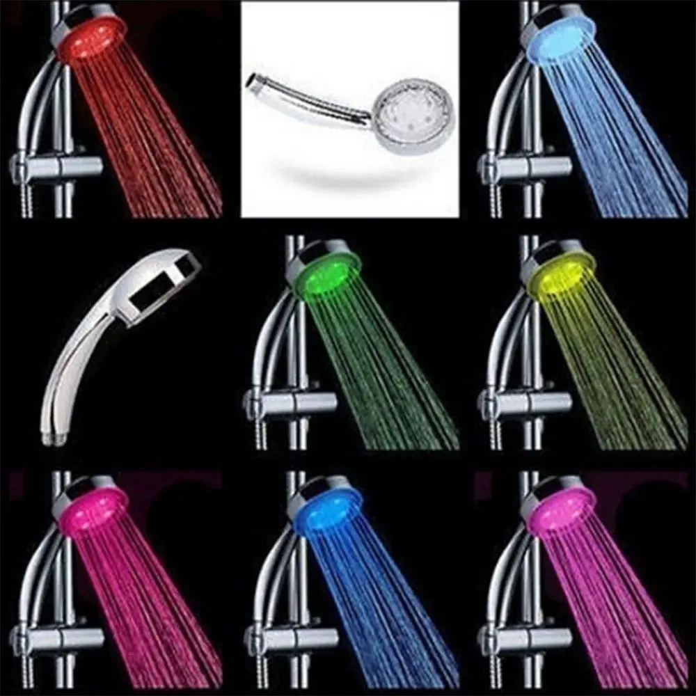 

1pc Romantic Home Bathroom Light Water Bath Sprinkler Shower Head ShowerHead 7Color LED