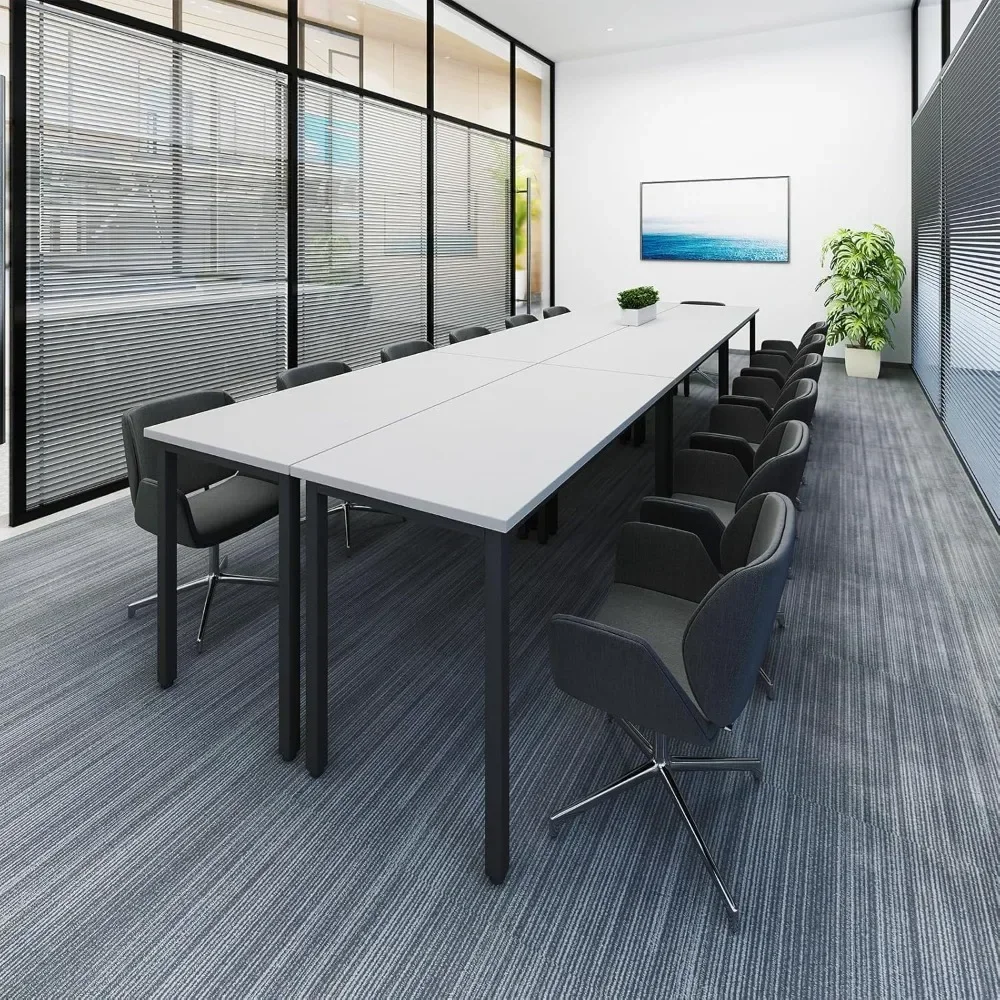 Conference Tables 8ft Office Computer Desk for Meeting Room Study Writing Printer Podcast Table for 4-8 People Conference Tables