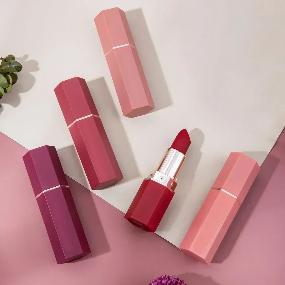 Nude Velvet Matte Lipsticks para mulheres, impermeável, duradouro, hidratante Lip Stick, não desbotando, antiaderente, brilho labial, maquiagem