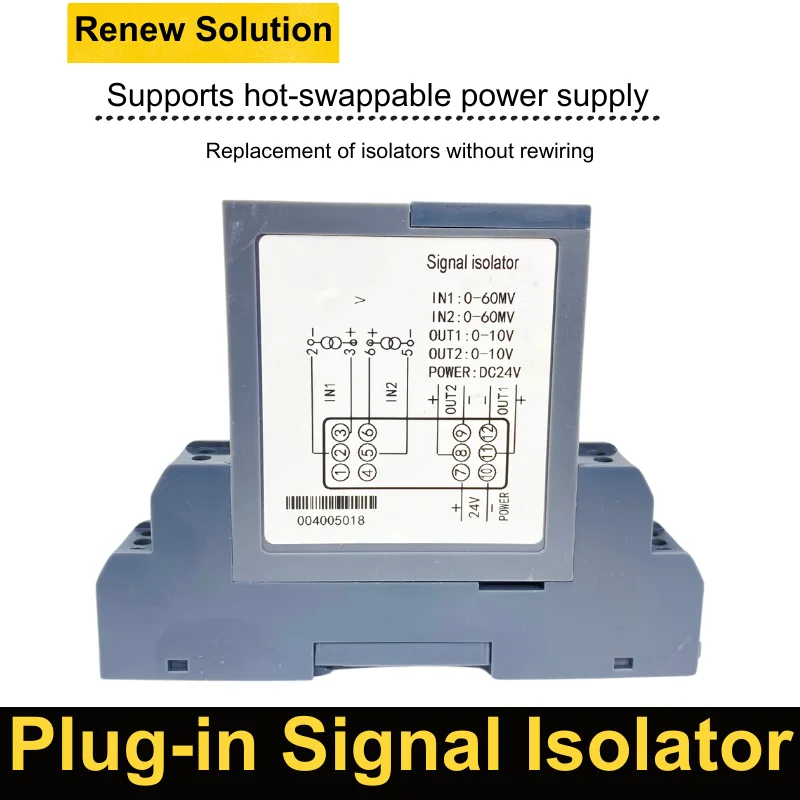 Imagem -02 - Transmissor Isolador Analógico Conversor de Sinal Isolamento tipo Plug-in dc 05v 010v a 20ma 60mv 75mv