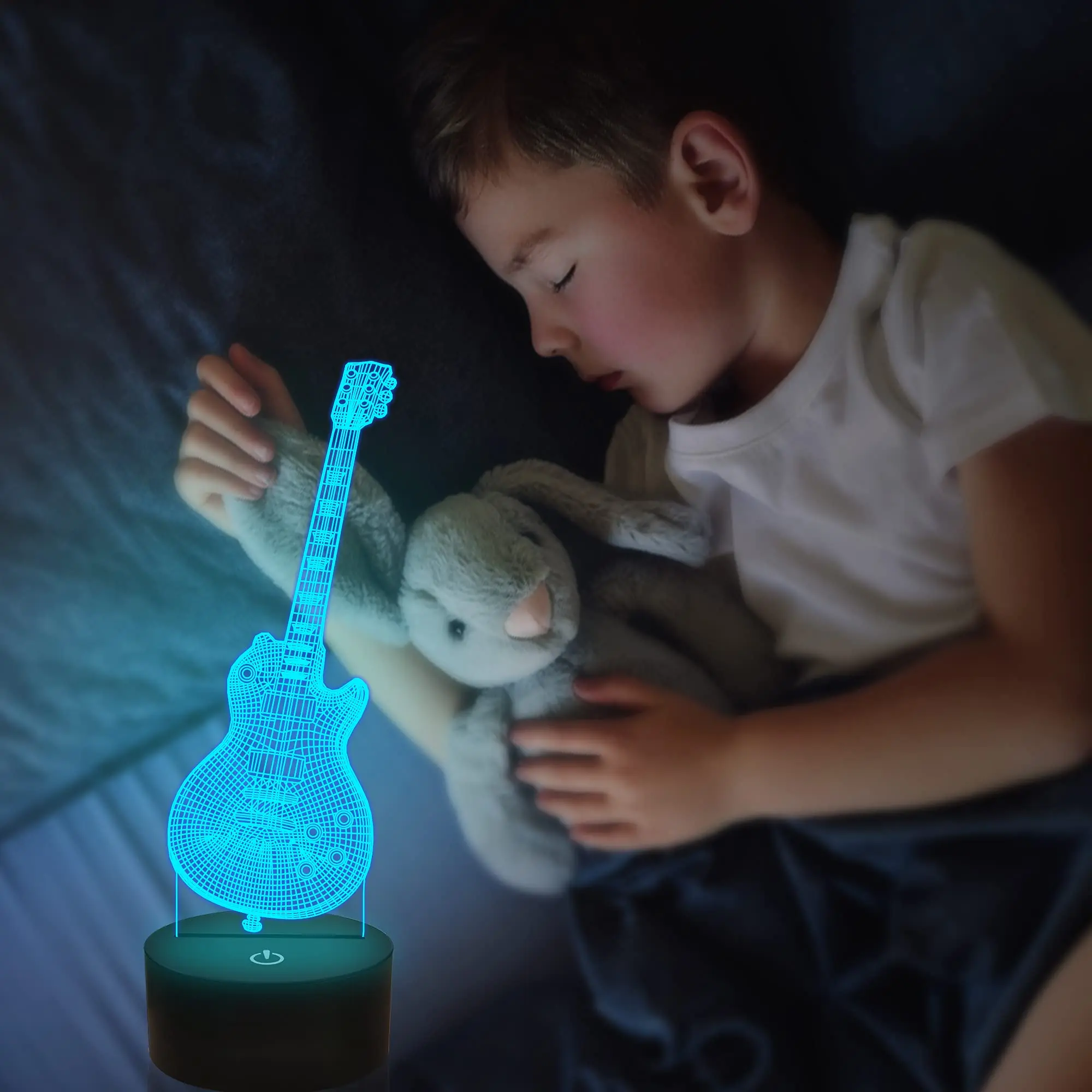 Guitar Lamp Gift, Electric Guitar 3D Night Light Remote Control 16 Color Changing Desk Lamp Kids Room Decor Xmas Birthday Gifts