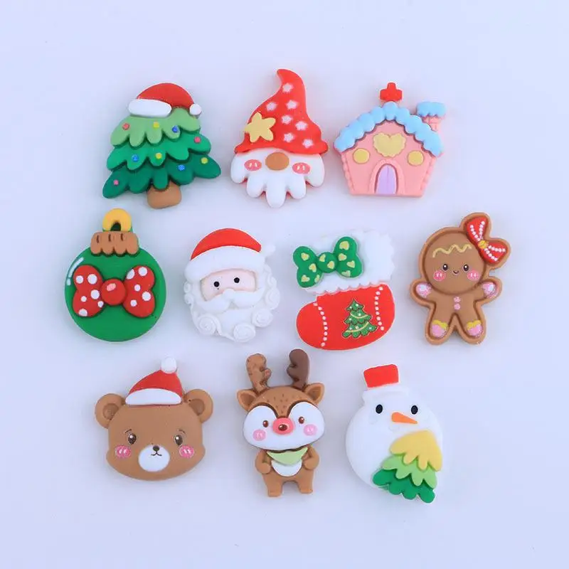 

Cartoon Christmas Kawaii Flatback Resin Cabochon New Year's Gift Decoration Crafts DIY Scrapbooking Accesories