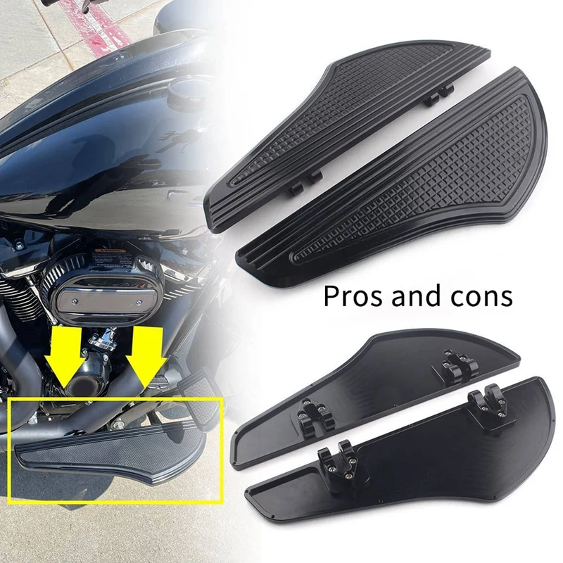 2Pcs Black Non-Slip Front Floorboards Foot Peg Fit For  Dyna Touring Softail Replacement Parts