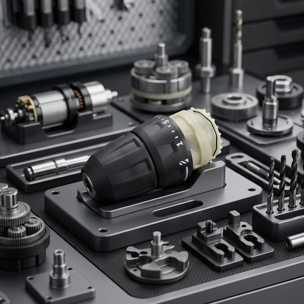 Electric Drill Part Black Drill Chuck Black Finish 0.8mm To 10mm Capacity Self-locking Mechanism PA6 GF30 Nylon For Woodworking