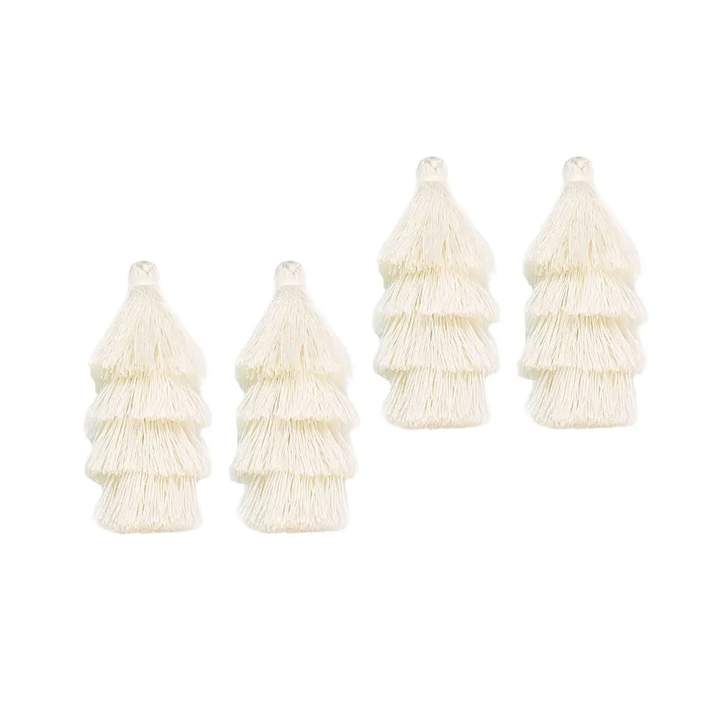 

4 Pcs Women Key Tassel Mixed Tassels Keychain Charms Christmas Earrings Accessories Jewelry Dangler