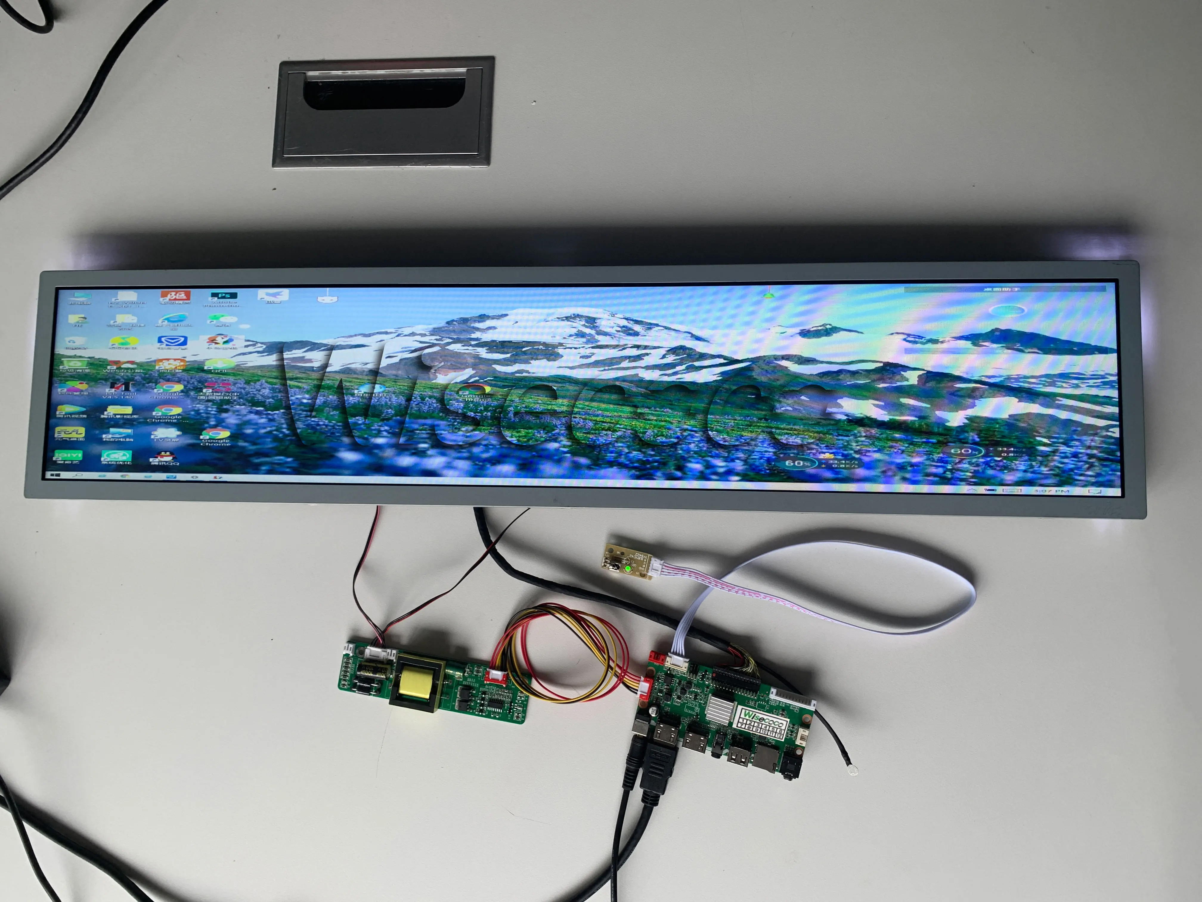 28 Inch 1920*360 Stretched LCD Bar Display IPS Adverting Monitor Control Board Digital Signage Shelf Screen Arcade Cabinet