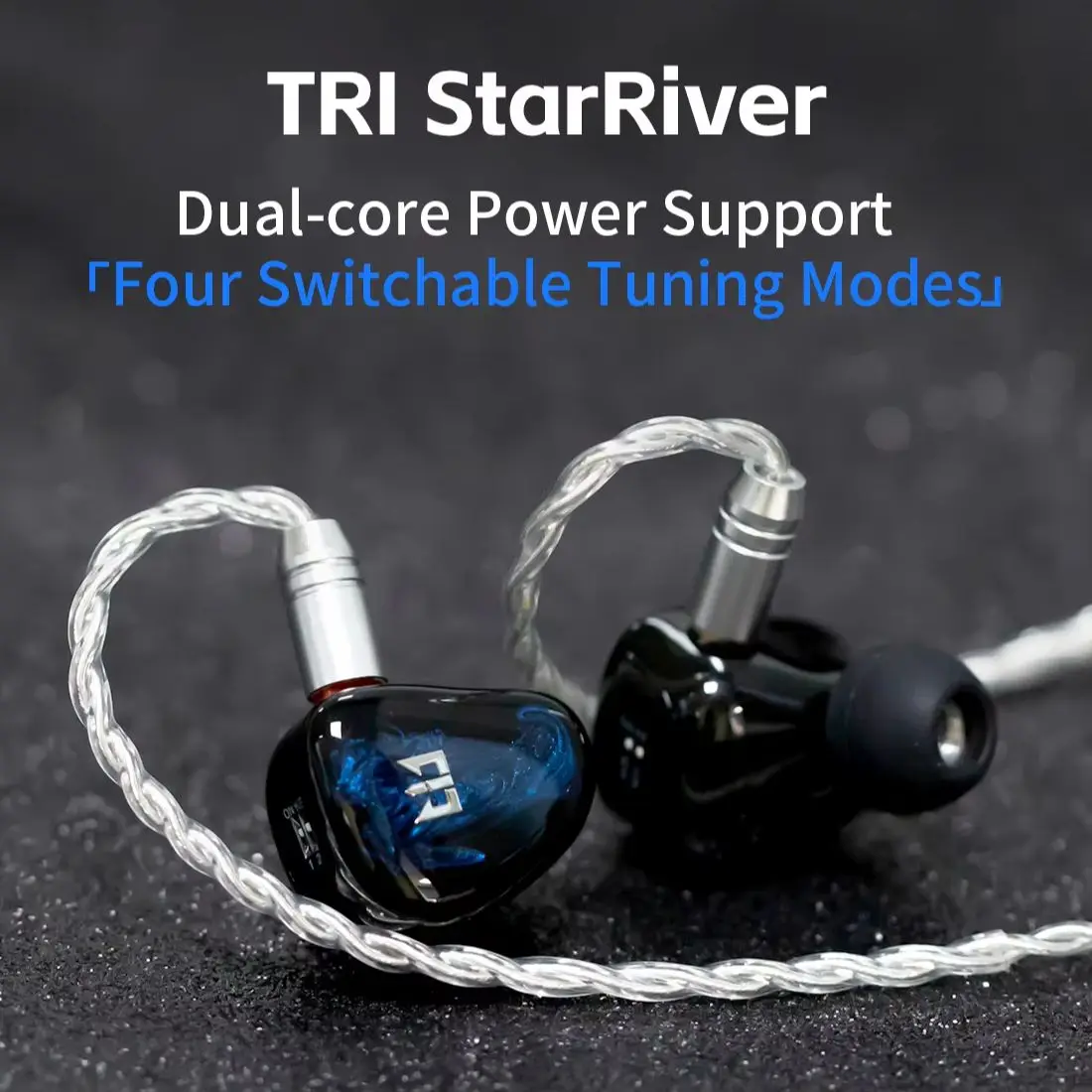 TRI Star River Dual-Core-Stromunterstützung Vier umschaltbare Tuning-Modi, dynamische Dual-Flaggschiff-Treiber, vier Tuning-Modi, HiFi-Kopfhörer