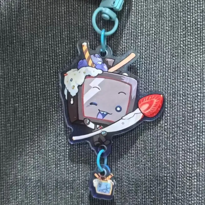 Kawaii Anime Acrylic Keychain 2pcs Set Red Character Bag Charm Backpack Pendant Hanging Decoration Gift