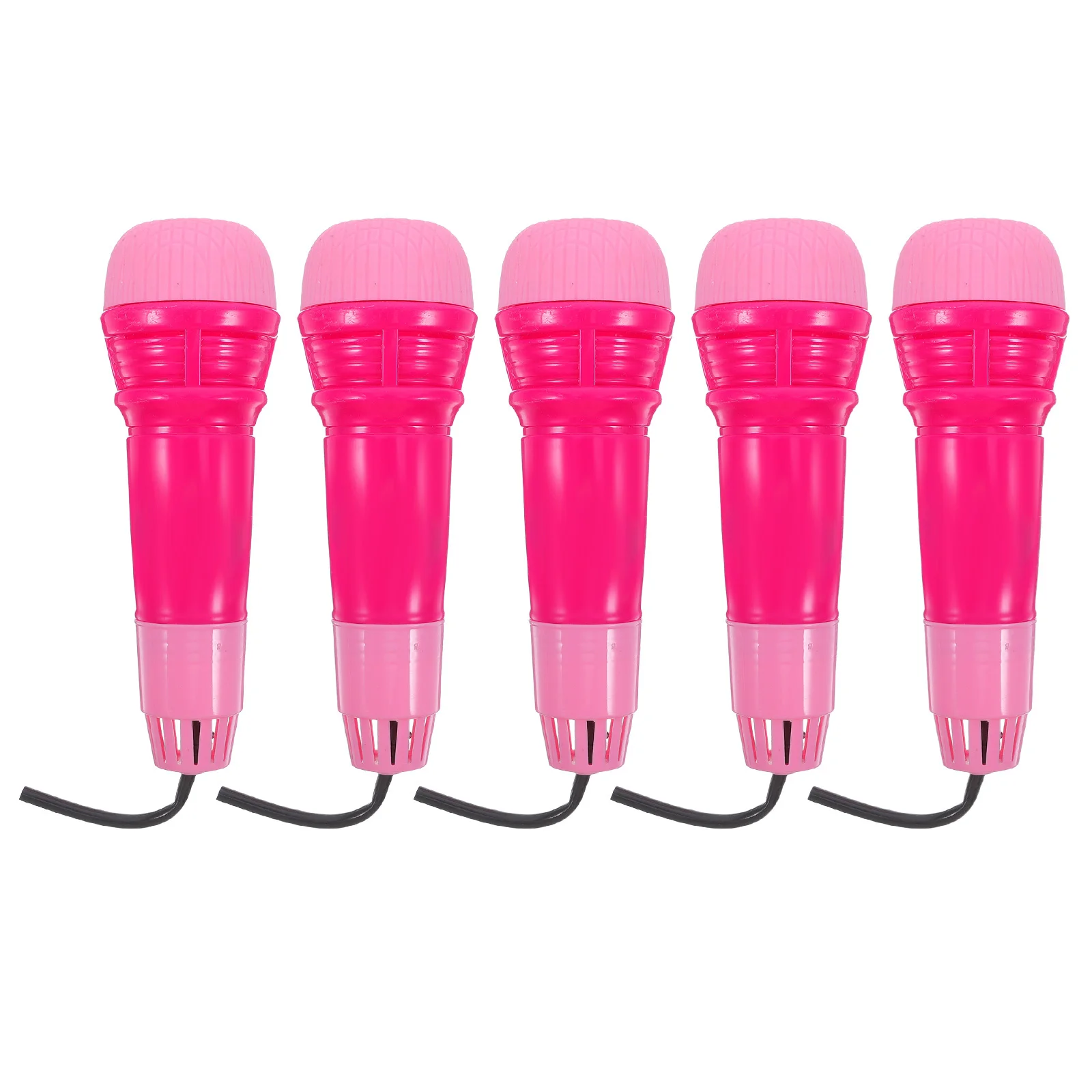 Micrófonos de eco simulados para niños, micrófono educativo de plástico, aprendizaje de música para puesta en escena de canto, 5 uds.