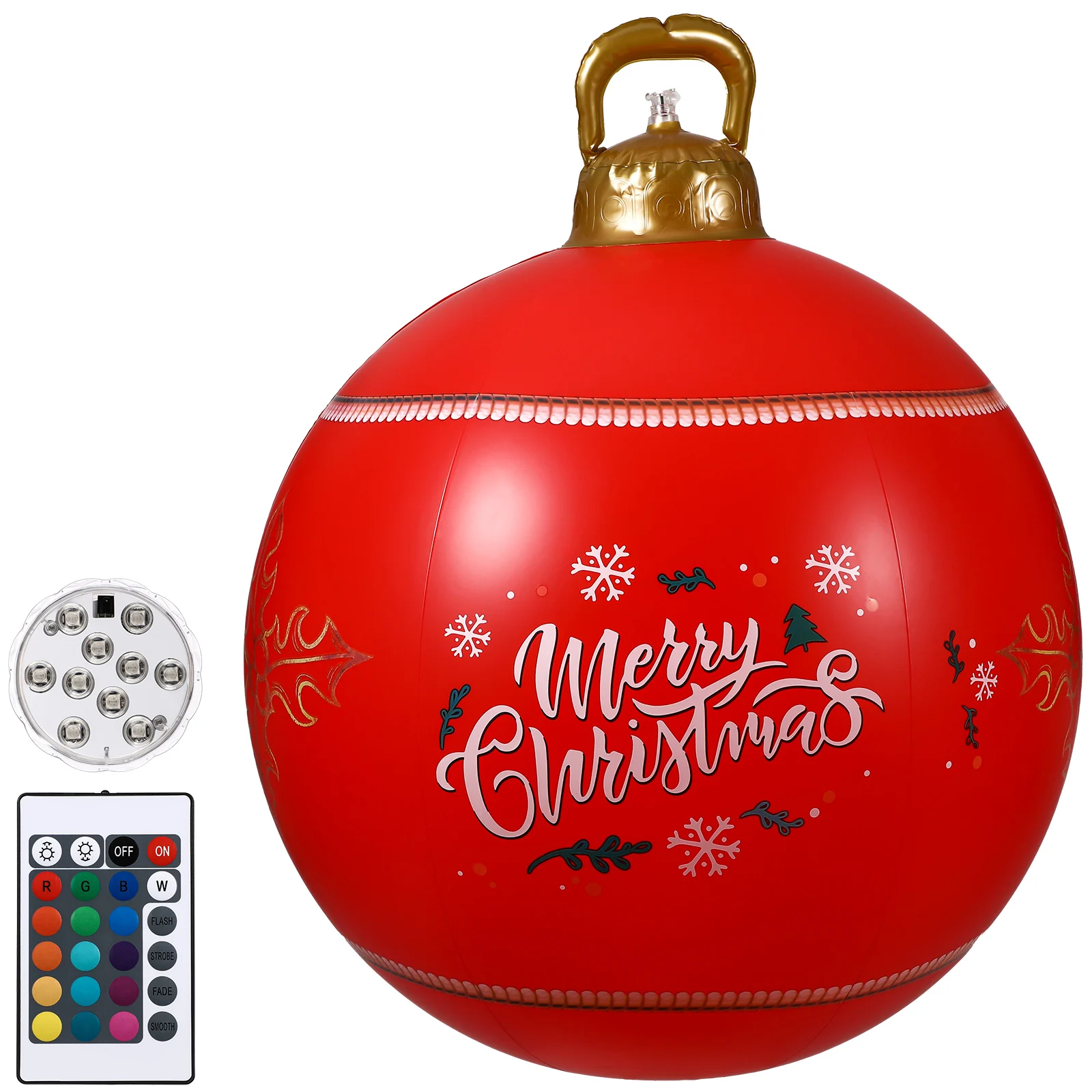 

Pvc Inflatable Christmas Xmas Party Supplies 16 Colors Remote Control LED Light Ball Decorative Hanging Balls Outdoor Indoor