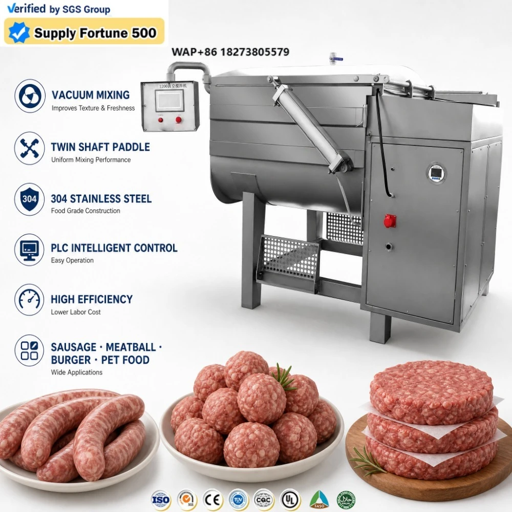 New Commercial Meat Mixing Machine 300L/500L Automatic Filling Stainless Steel Sausage Dumpling Pet Food Buns Baiyu