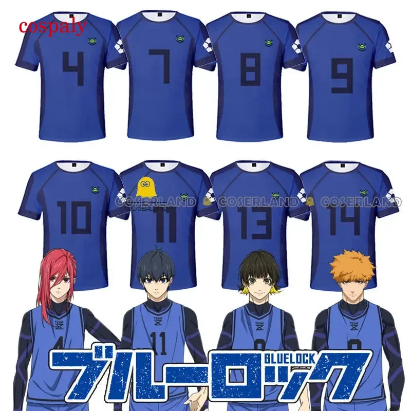 A Anime Blue Lock Isagi Yoichi Football Jersey Cosplay Costume Wig Blue Team Z Bachira Meguru No.11 Sportswear No.8 Chigiri Hyou