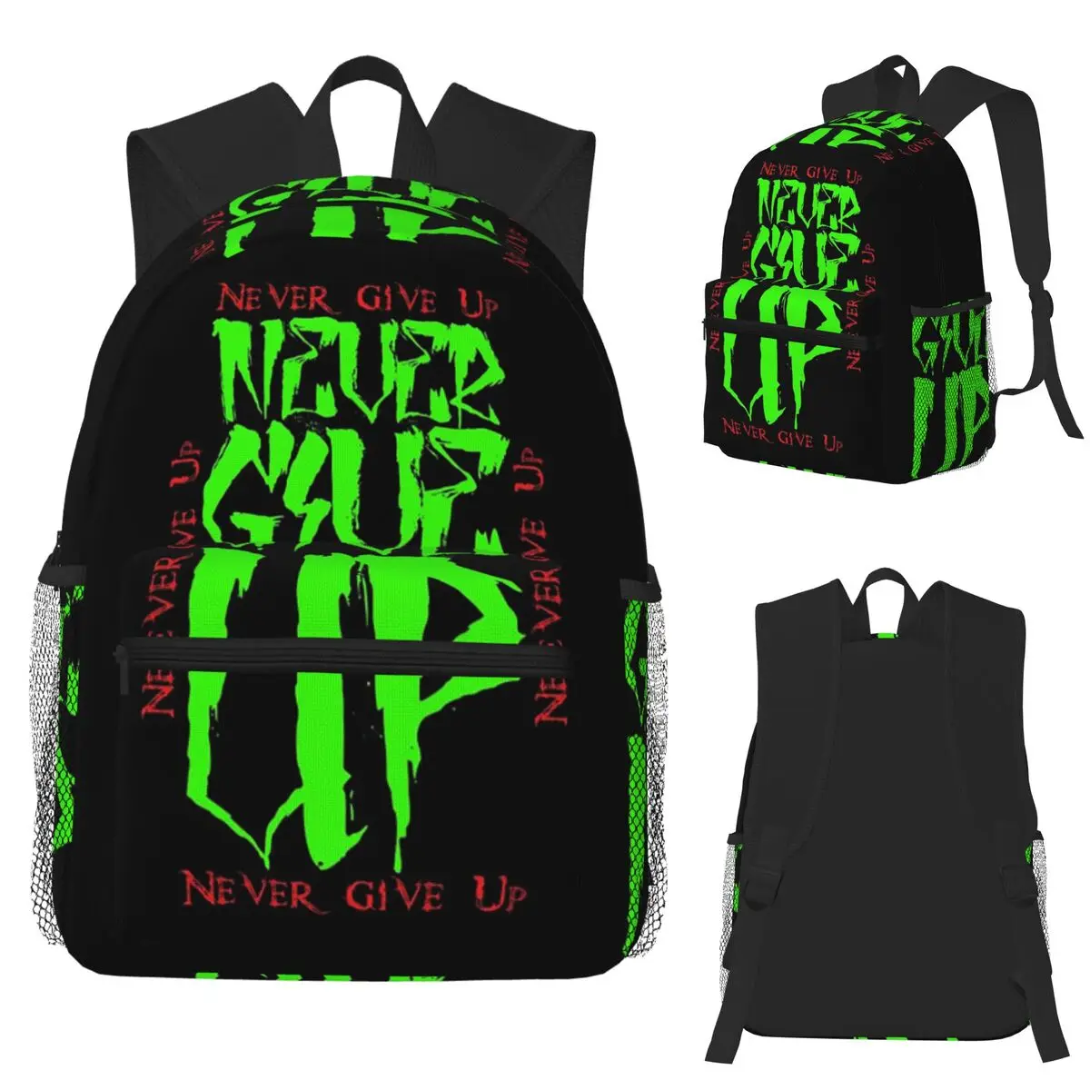

Badass Motivational Words Never Give Up Student Backpack School Bag Hiking Travel Daypack for Men Women Bookbag Shoulder Bags