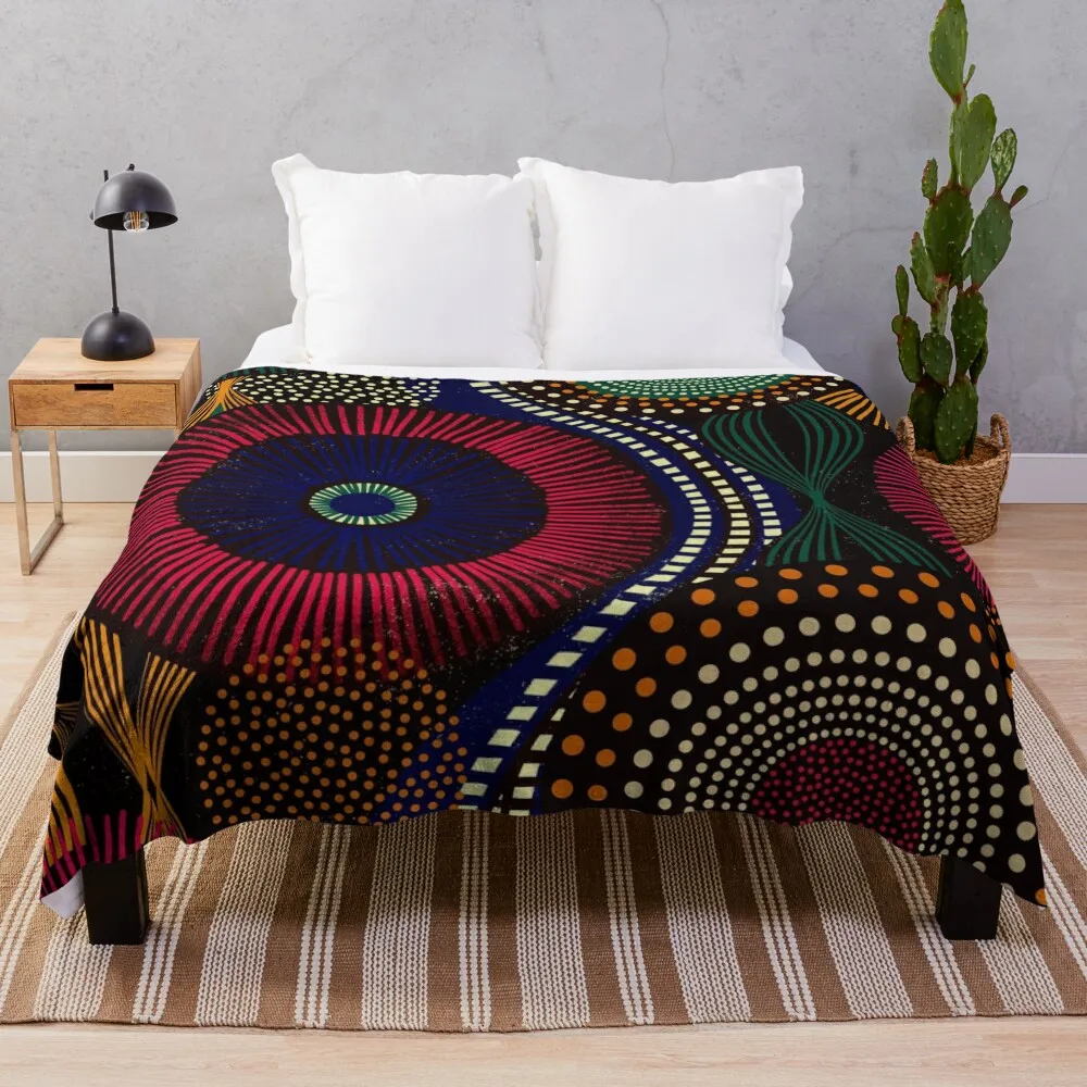 

African Tribal Pattern In Colorful Tone Throw Blanket fluffy Luxury Designer Polar for sofa Blankets