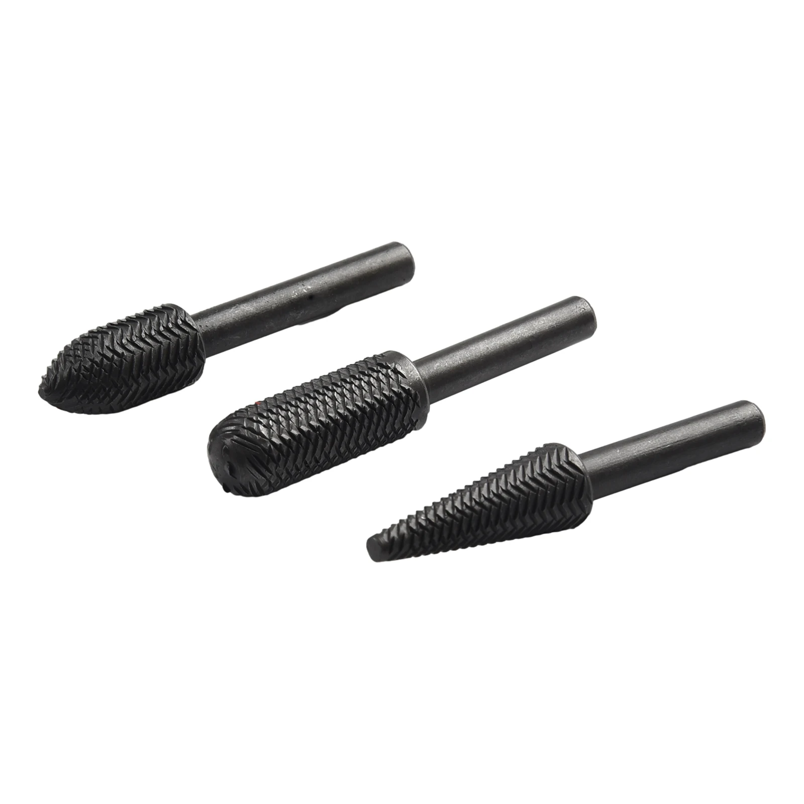 5 Pieces Rotary Rasp File Set 6mm Shank for Grinding Metal Wood Plastic Deburring Rust Removal with Hardened Steel Burrs