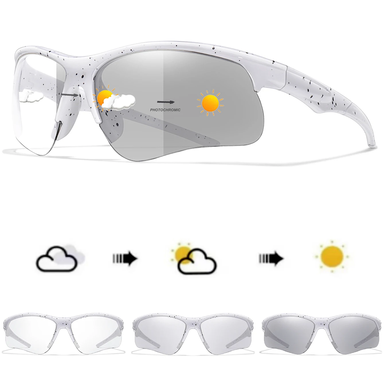 Trendy Stil Photochrome Sonnenbrille Für Männer Frauen Outdoor Mtb Fahrrad Radfahren Laufen Brillen Sport Fahrrad Winddicht Brille