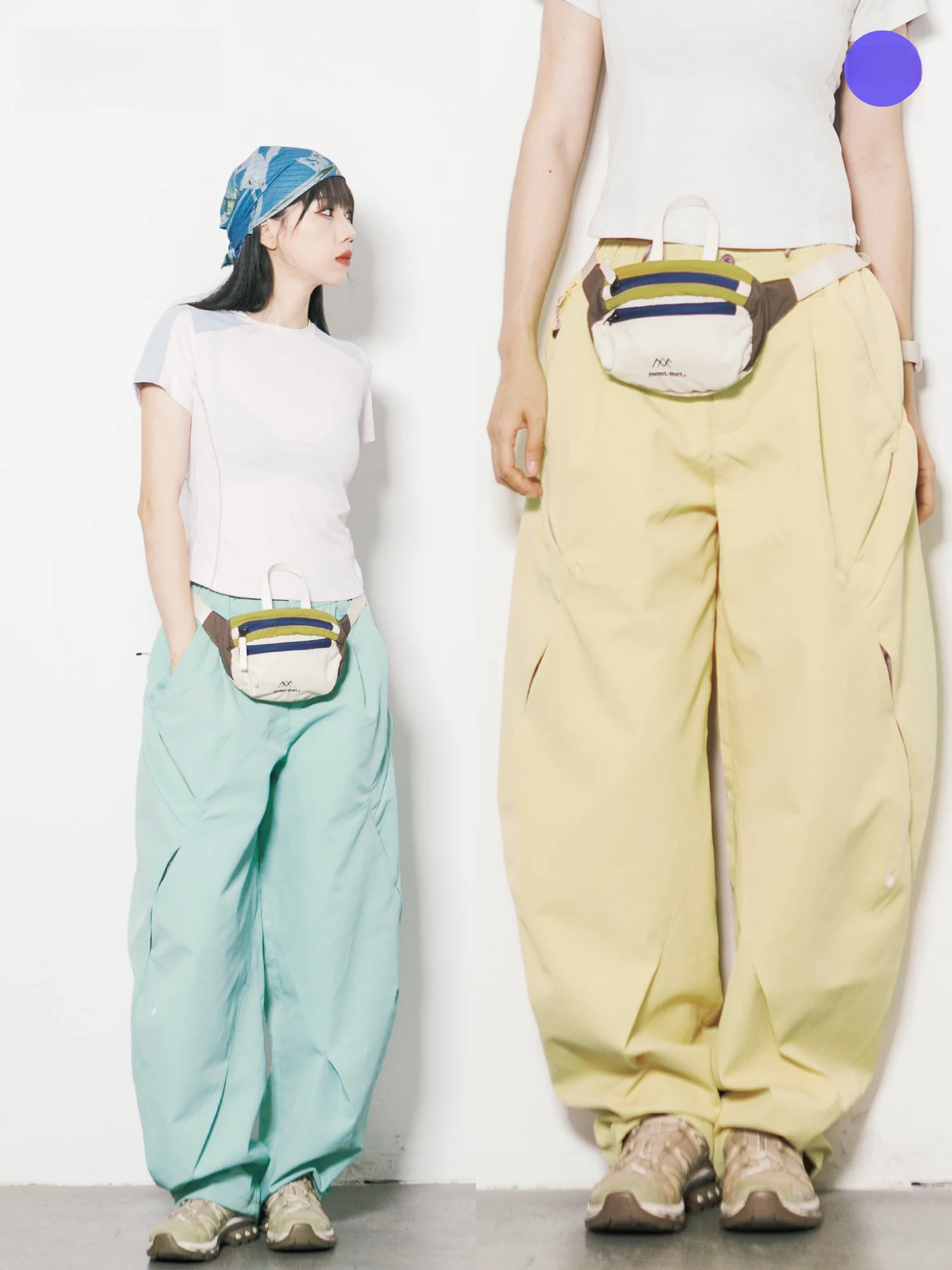 Quick Dry Outdoor Casual Pants RCDB Mountain Series Women's Cargo Pants Windproof Water Repellent Wide Leg Patchwork