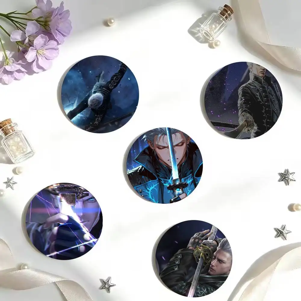 Vergil 25 32 44 58 75mm Circular Buttons Brooches Lapel Clips Trendy Ornament Festive Souvenir Present