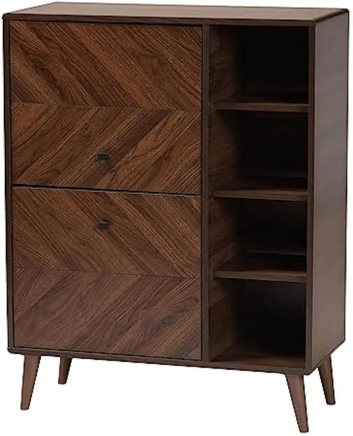 Keiran Shoe Cabinet, One Size, Walnut Brown