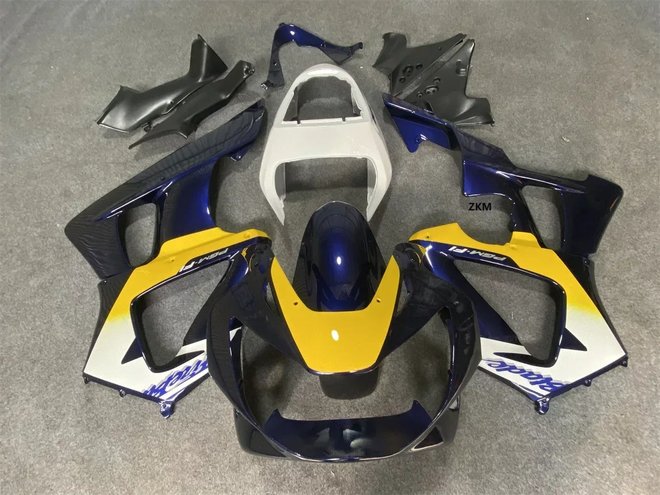 

Superior Fairing kit Fit For CBR900RR 929 00 01 cbr929 Injection fairings CBR 929 2000 2001 Blue white yellow fairings