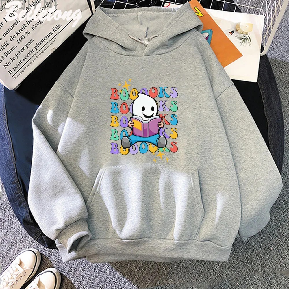 

Classic Halloween Ghost Reading Scary Book Hoodies Winter Warm Hoodie Women/Men Tops Spring/Autumn SweatshirtPullovers Sudadera