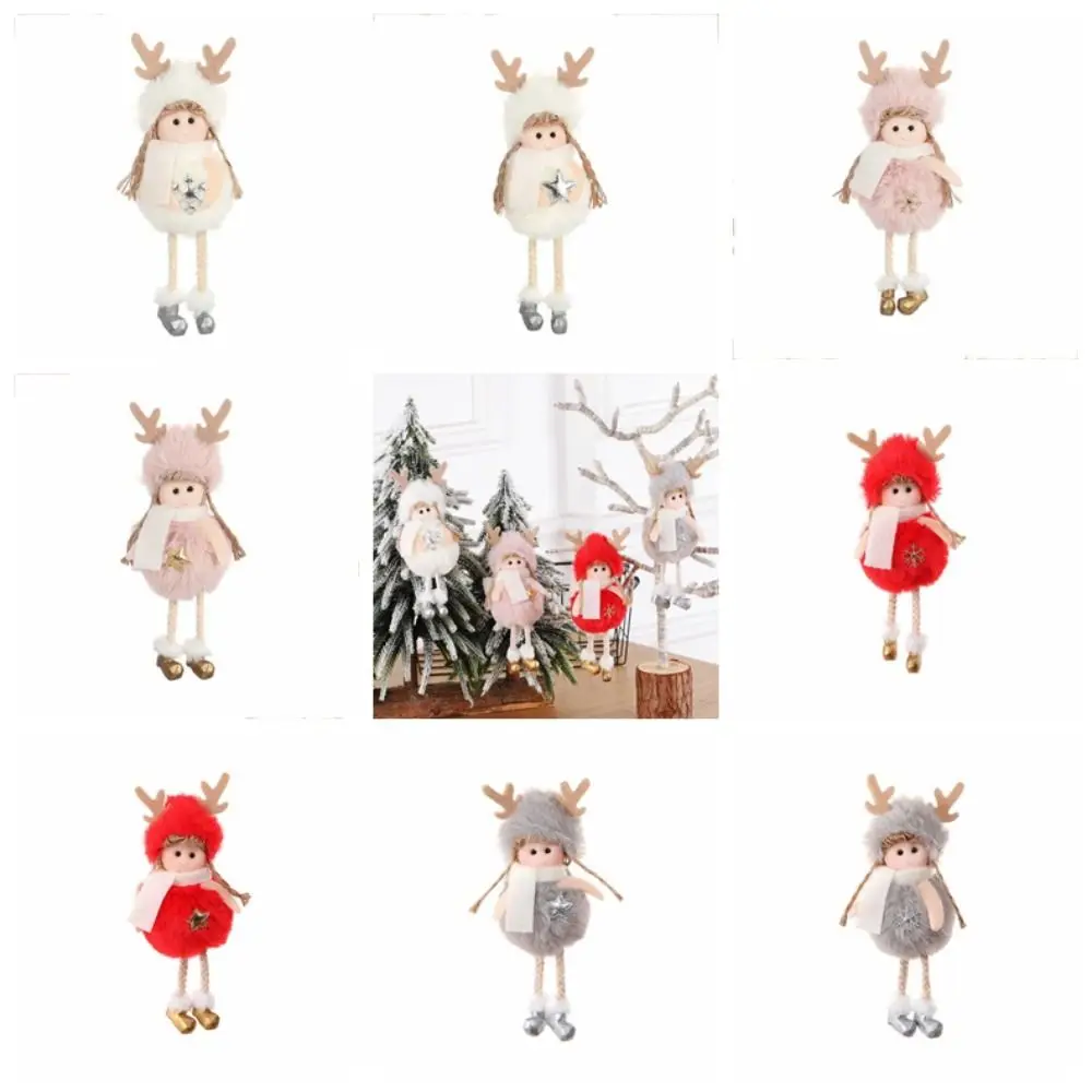 Elegant Cute Xmas Tree Hanging Ornaments Plush Angel Doll Angel Doll Pendant Fashionable Plush Gauze Skirt Angel New Year