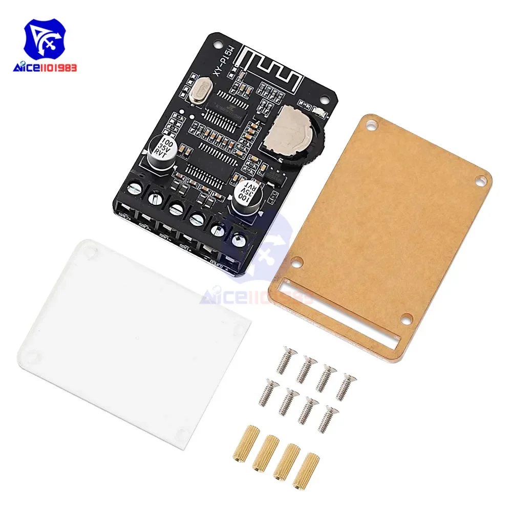 diymore Audio Amplifier Board with Bluetooth 5.0, 10W 15W 20W 2.0 Dual Channel Stereo Wireless Mini Amp Module with Shell Case