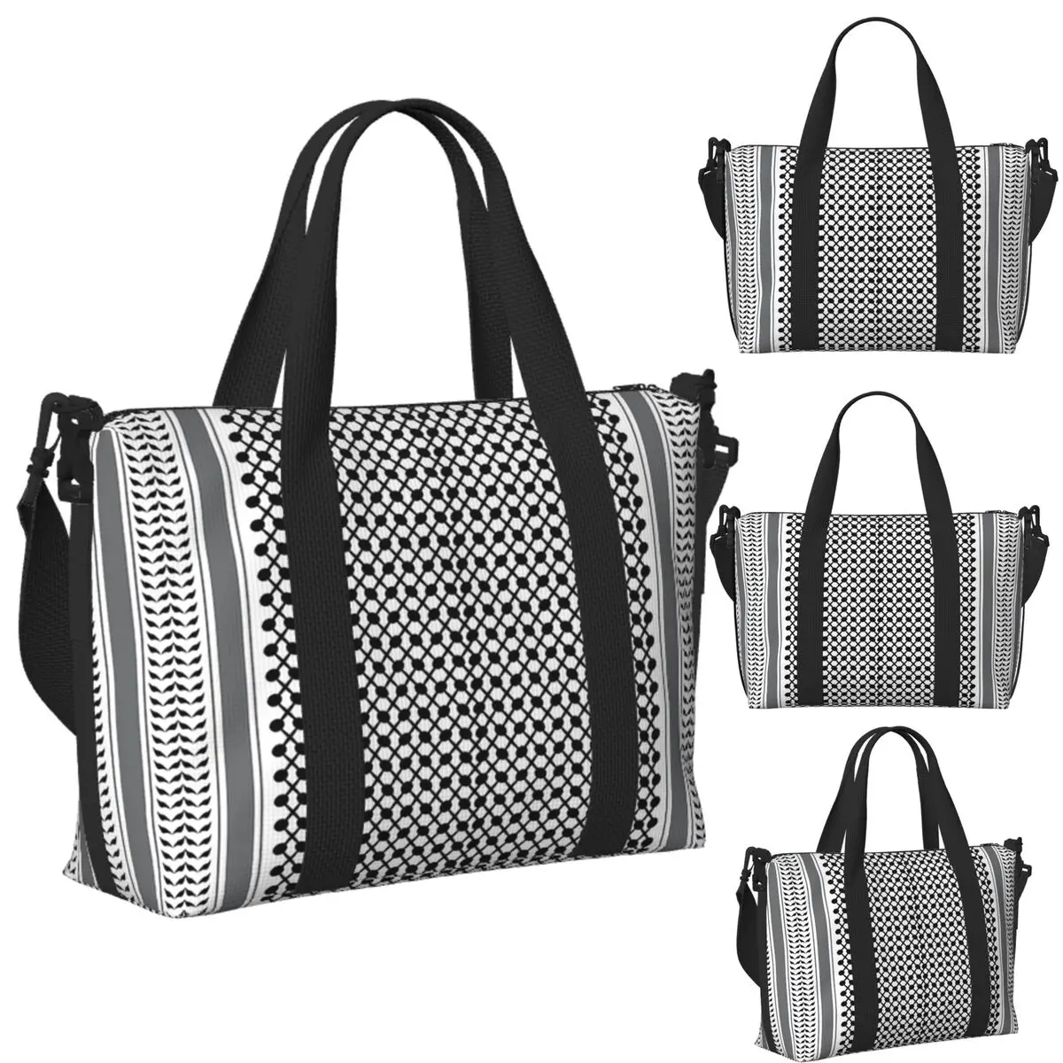 

Custom The Modern Great Keffiyeh Beach Travel Bag Large Capacity Tote Bags for Gym Yoga Women Shopping Duffle Shoulder Bag