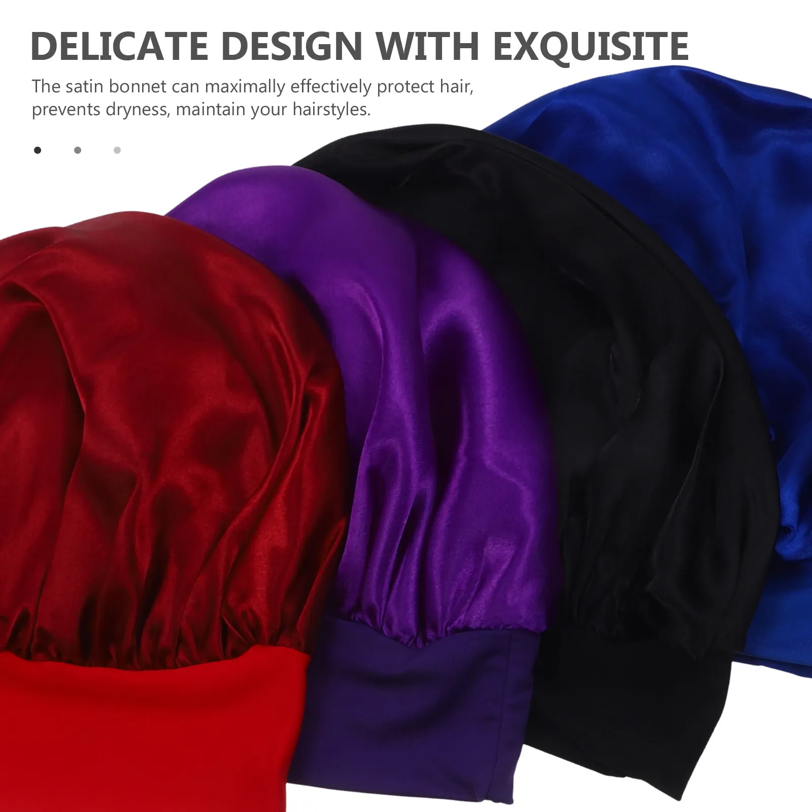 

Комплект из 4 атласных шапочек для сна при химиотерапии: легкие, мягкие, для защиты волос, с эластичной резинкой, для женщин с кудрявыми волосами