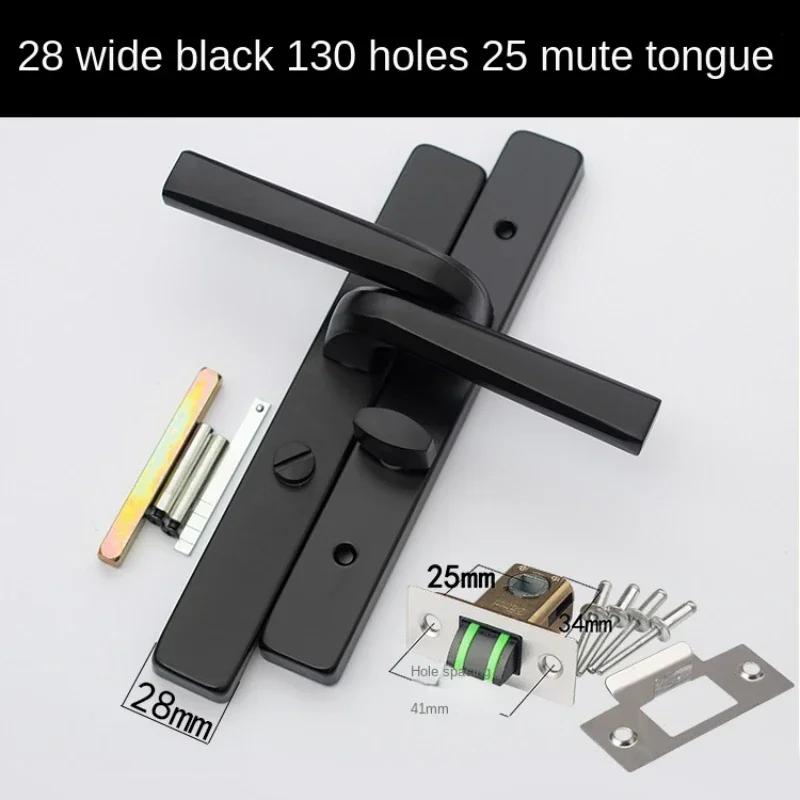 Black Extremely Narrow Edged Door Frame, Balcony, Bathroom, Kitchen, Bathroom Single Tongue Handle and Door Lock