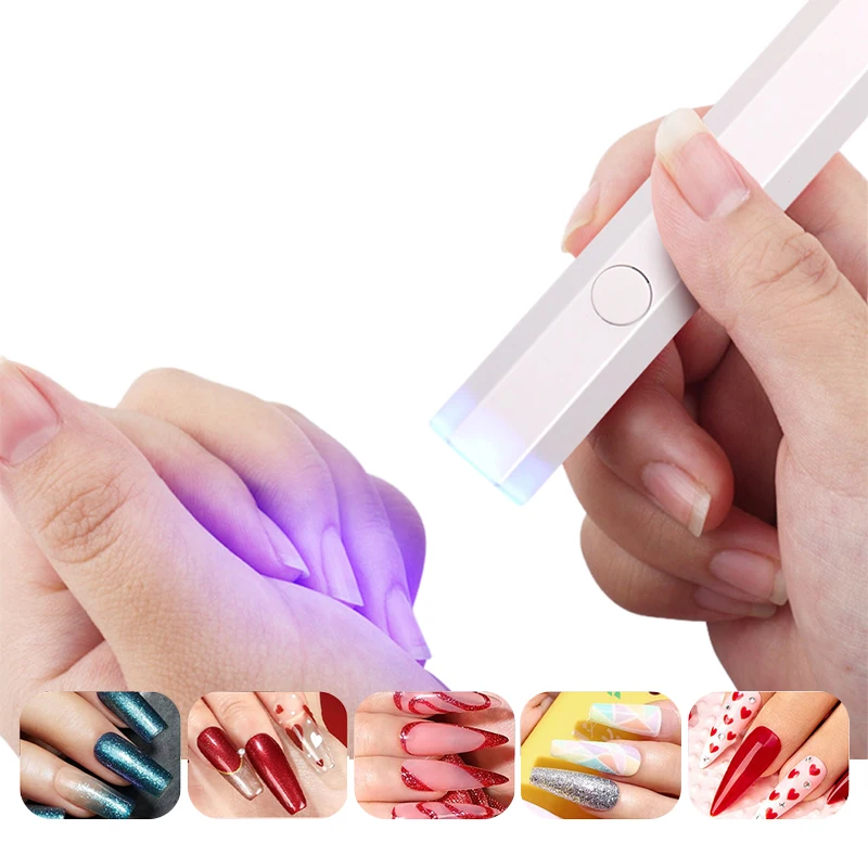 Portable Salon Quick Dry Nail Dryer Machine Home Phototherapy Tools Professional LED Nail Lamp Mini Flashlight Pen With Stand