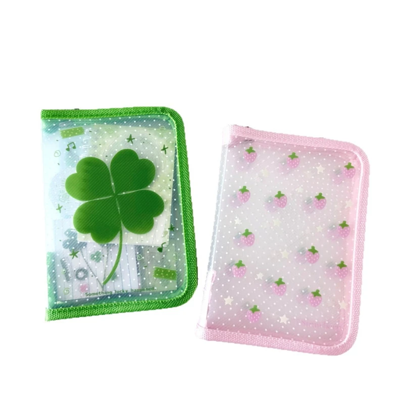 Borsa portaoggetti trasparente portatile in twill A6 Borsa portaoggetti in materiale per conto a mano con adesivo per piccole carte