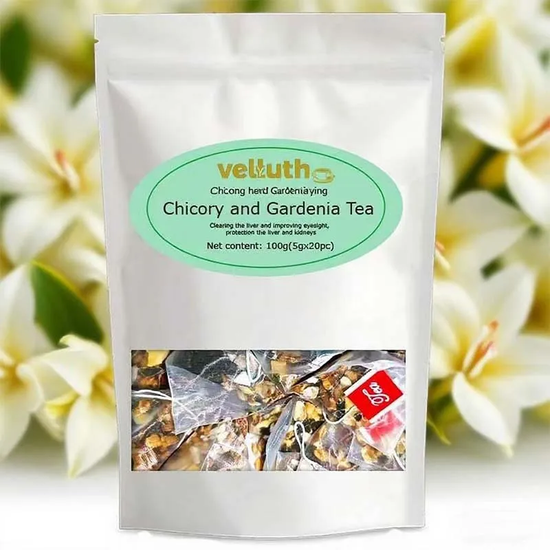 شاي شيكوري جاردينيا، غني بالأكسدة، يعزز المناعة، خالي من الكافيين، خالي من السكر، نباتي، 20 عبوة