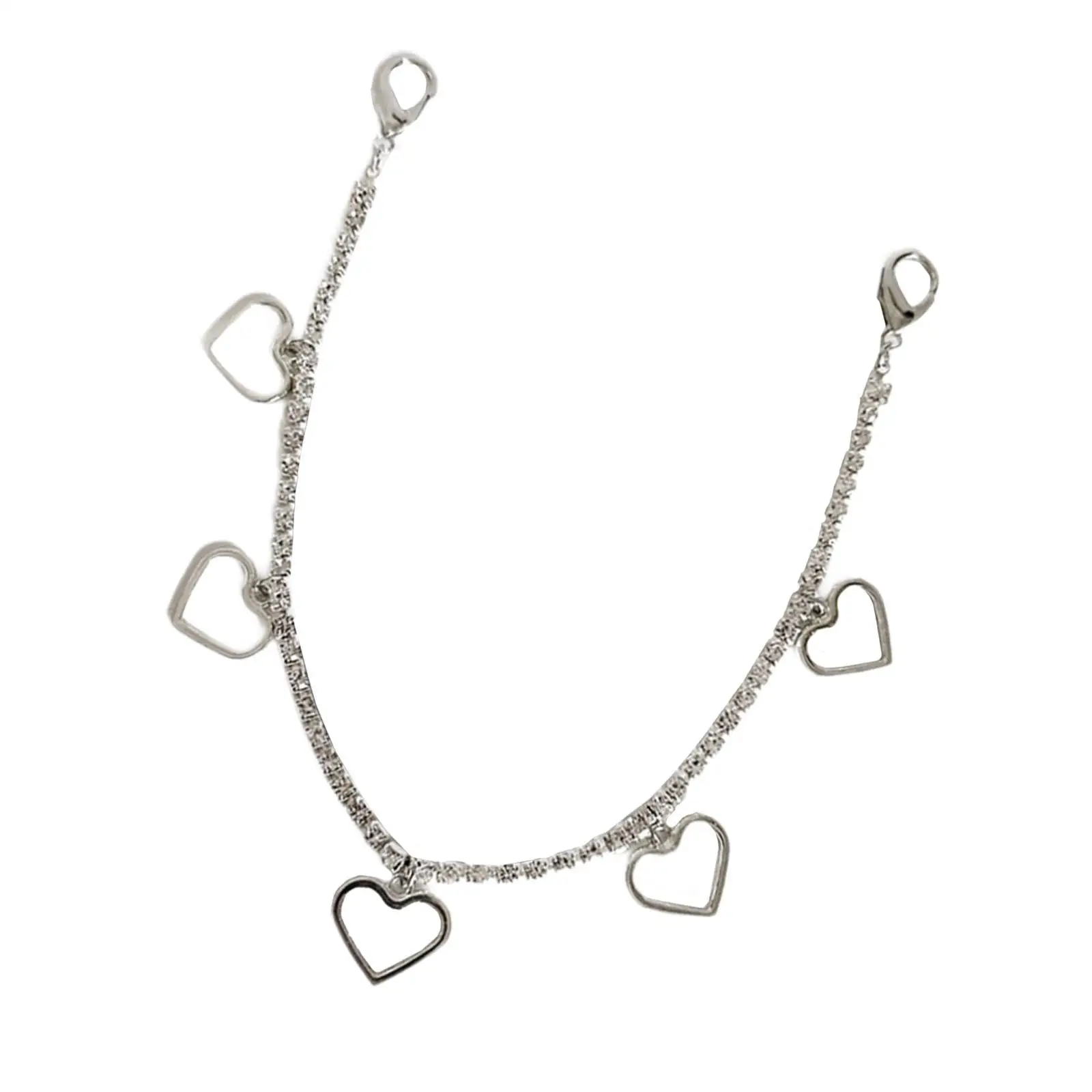Pendant Shoe Chain Rhinestone Chain Sturdy Footwear Decor Stainless Steel Shoe Charm for Sneakers Bags Sandals Dating Valentines