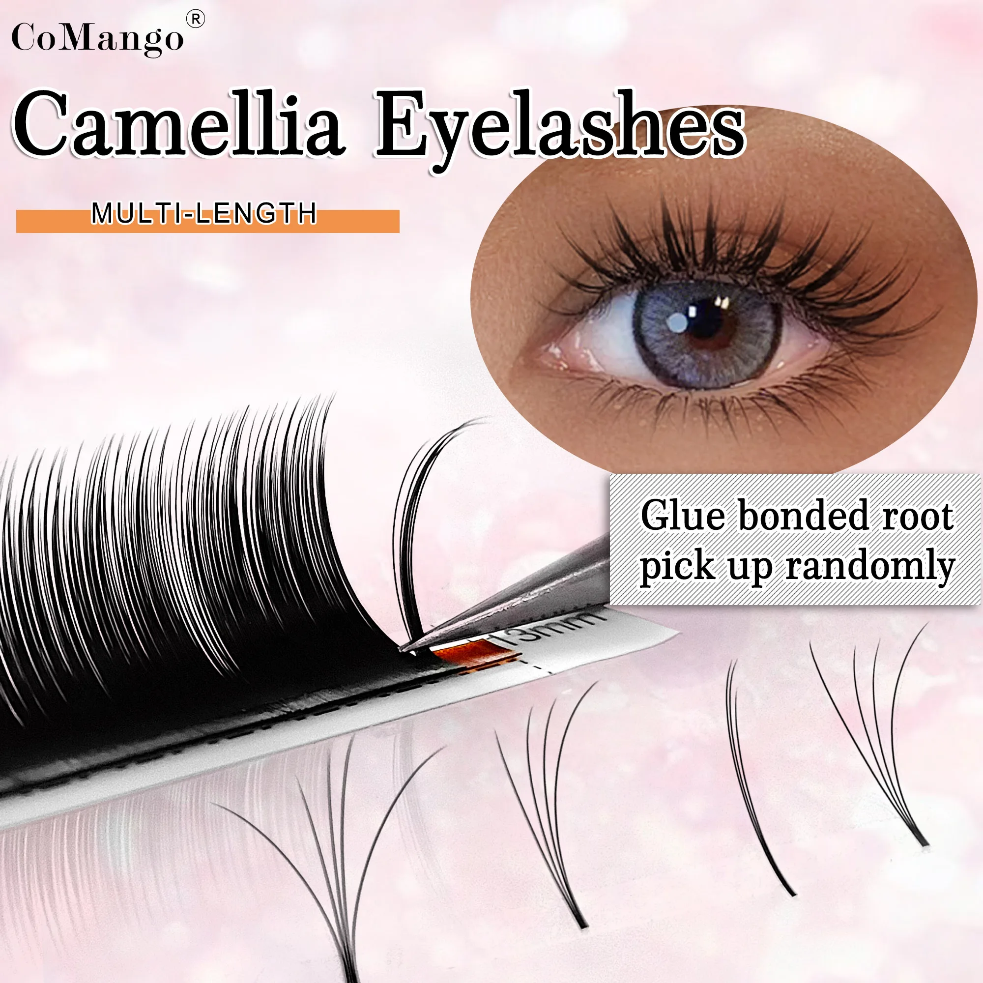 CoMango natürlichen Kamelie Wimpernverlängerungen B/C/D curl Auto Fans schnell blühen blühende weichen faux Nerz Wimpern Schönheit Make-up