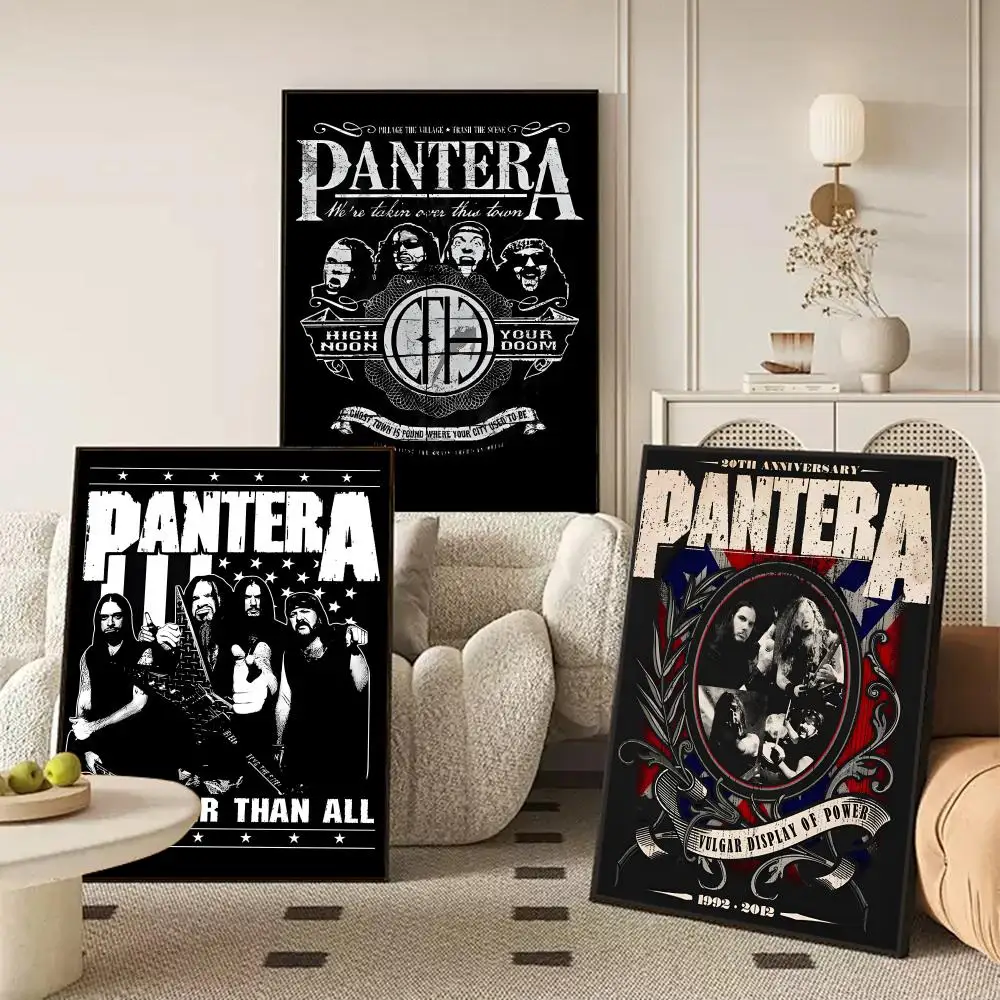 Vintage P-Pantera Music Band Poster Perfect Space Sticker Self Adhesive for Office Home Theater Wall Art Decor Fancy Gift