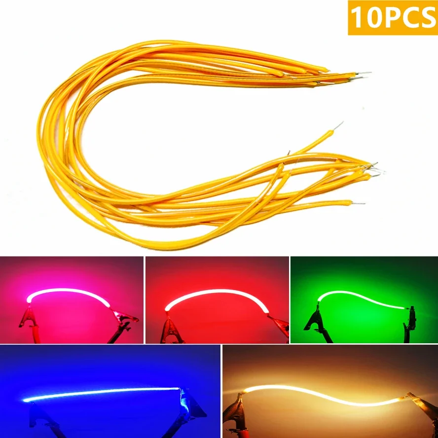 10PCS LED COB Flexible Ultra Slim Filament 3V Spiral Bulb Filament Retro Edison Bulb Lamp Parts Diode Lighting Strip Decoration