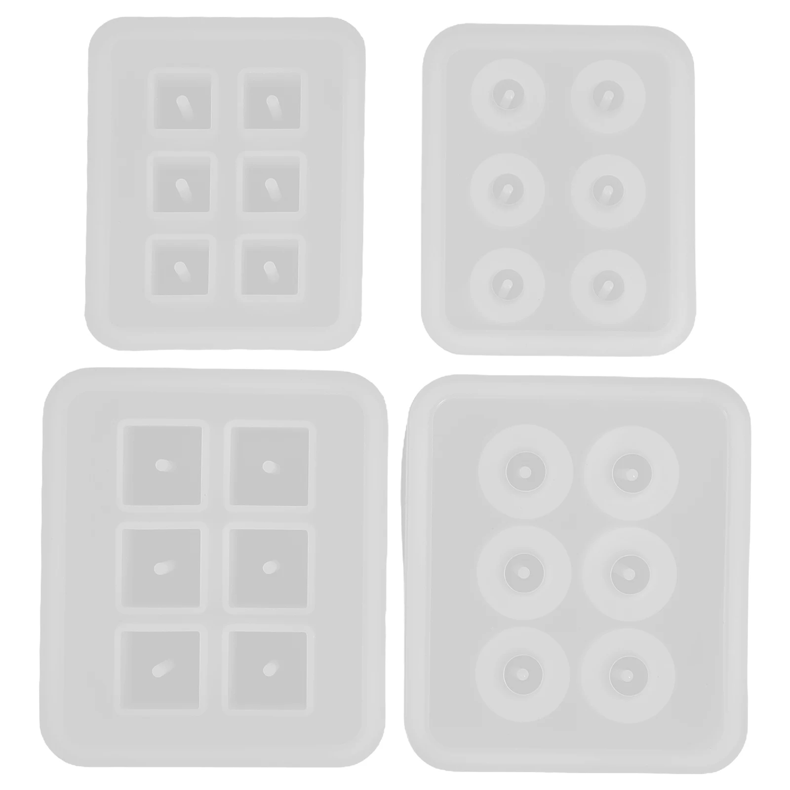 

4Pcs Silicone Resin Epoxy Mold Sphere Ball Square Shapes Jewelry Making Polymer Clay Soap Cabochon Gemstone DIY Crafting