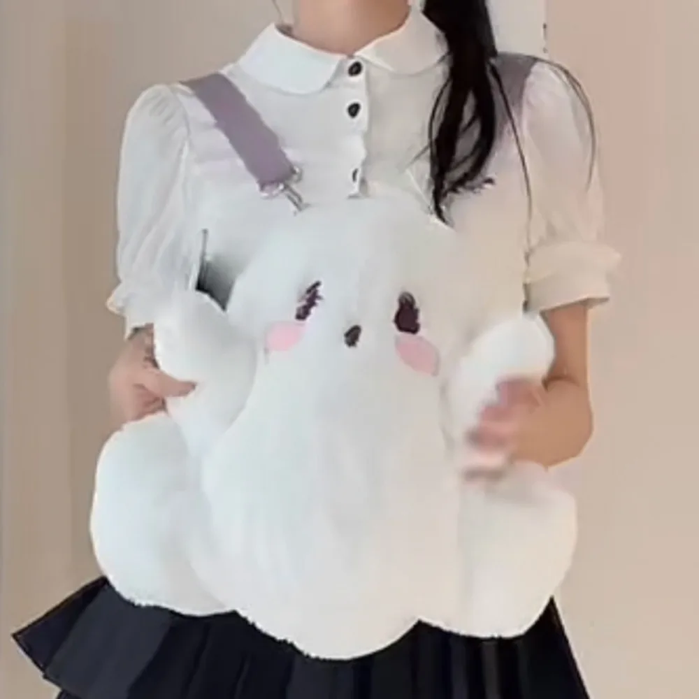 Funny Funny Little Ghost Backpacks 3D Doll Halloween Doll Bag White Shoulder Bags Girls