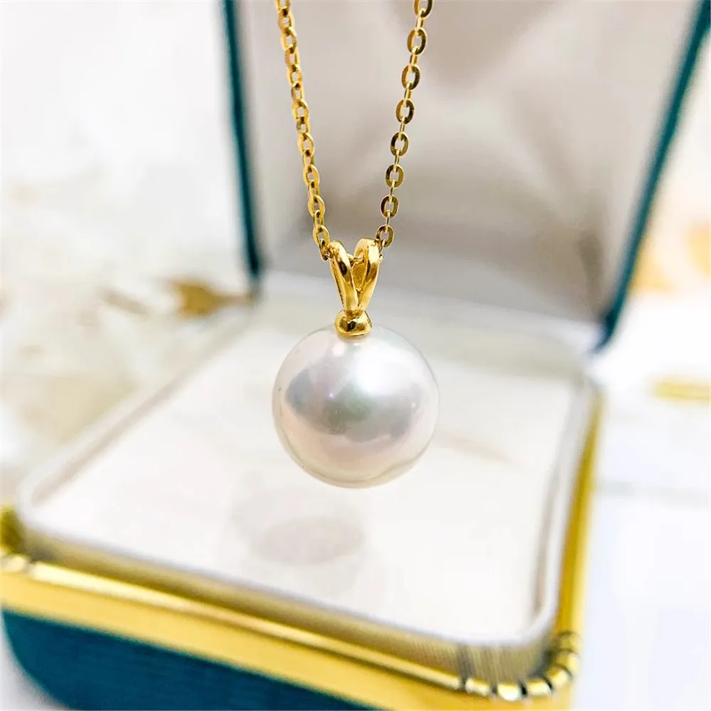 

DIY Pearl Accessories S925 Sterling Silver Pendant Empty Fashion Silver Necklace Pendant Fit 9-13mm Round Beads D006