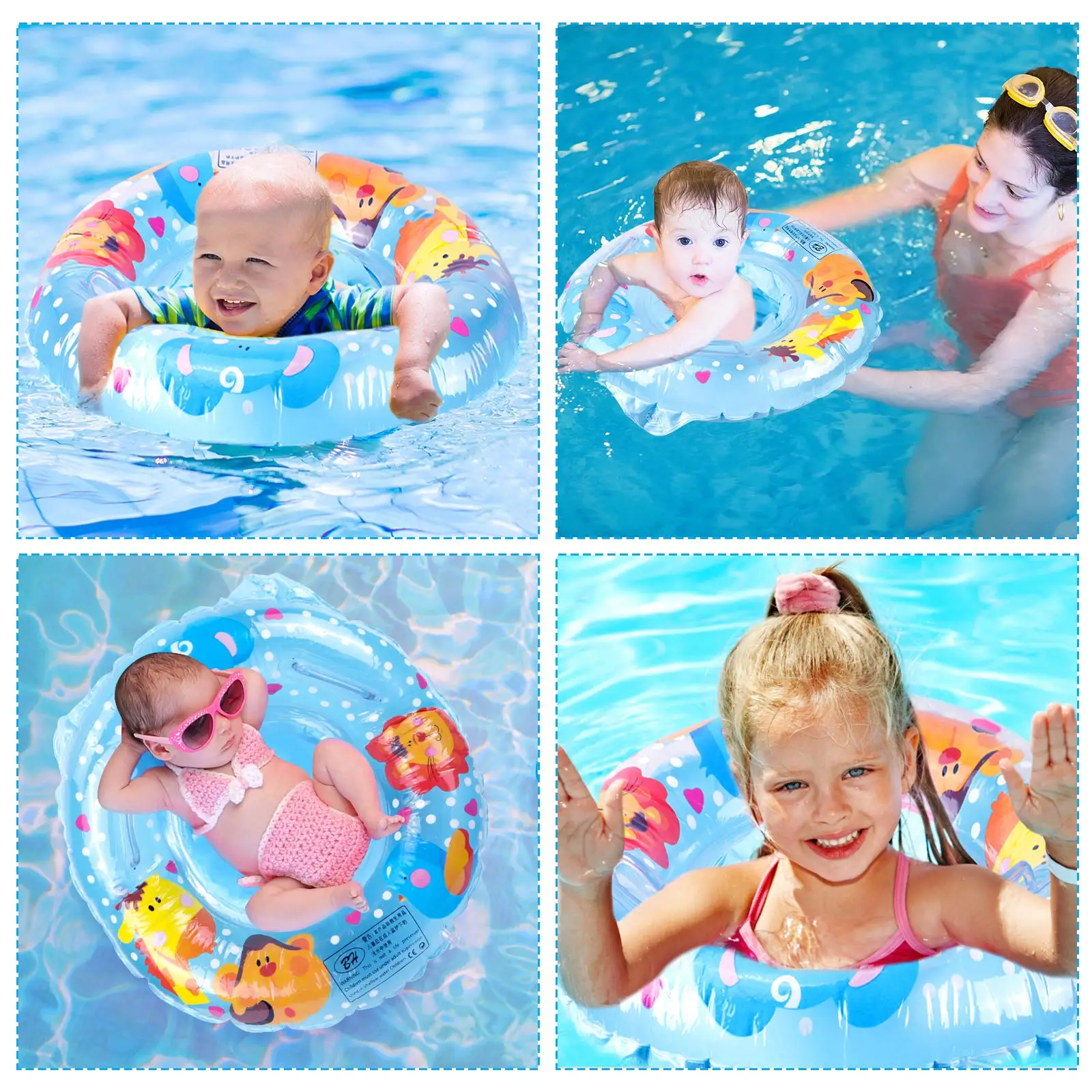 Baby Schwimmen Pool Ringe Sitz Nette Aufblasbare Schwimmen Ring Float Sitz Schwimmen Kreis mit Dual Griff für Baby Kleinkinder Pool badewanne