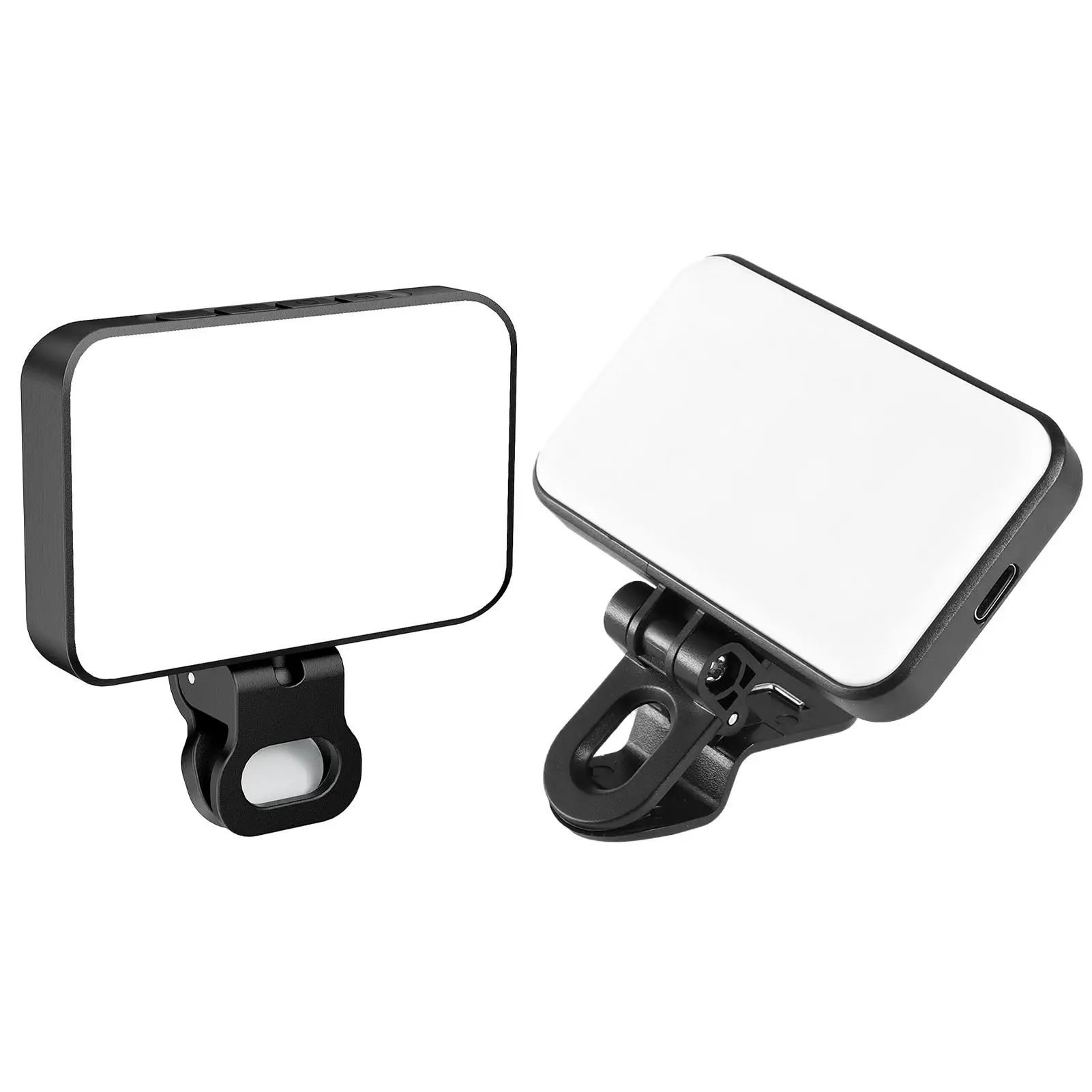 Portable LED Selfie Light Rechargeable 3 Color Modes Adjustable Brightness Clip-on LED Light For Mobile Phones Vlogging Live