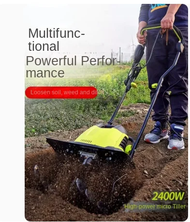 Tillermultifunctional garden rotary tiller Bulldozer, agricultural electric small scarifier plow