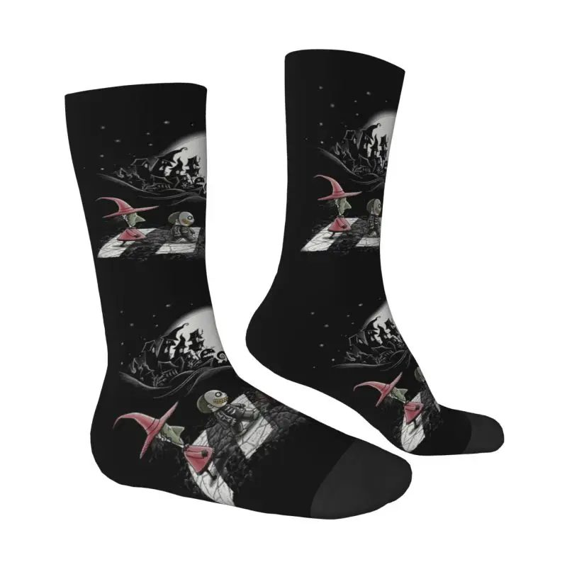 Halloween Cartoon Skull Jack Dress Socks for Men Women Warm Fashion Tim Burton Christmas Horror Movie Crew Socks