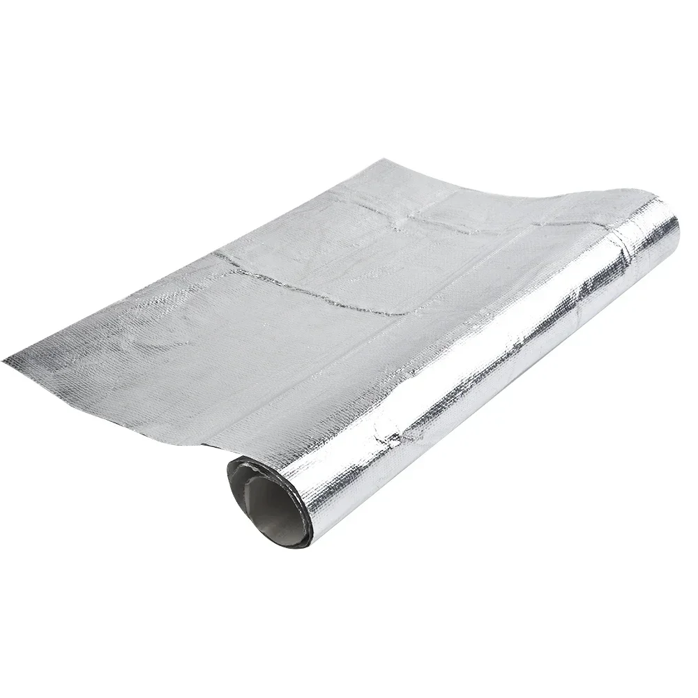 Car Exhaust Heat Shield Barrier Aluminum Fiberglass W/ Adhesive Layer 12 X 24inches Heat Wrap Tape Thermal Protection For Car