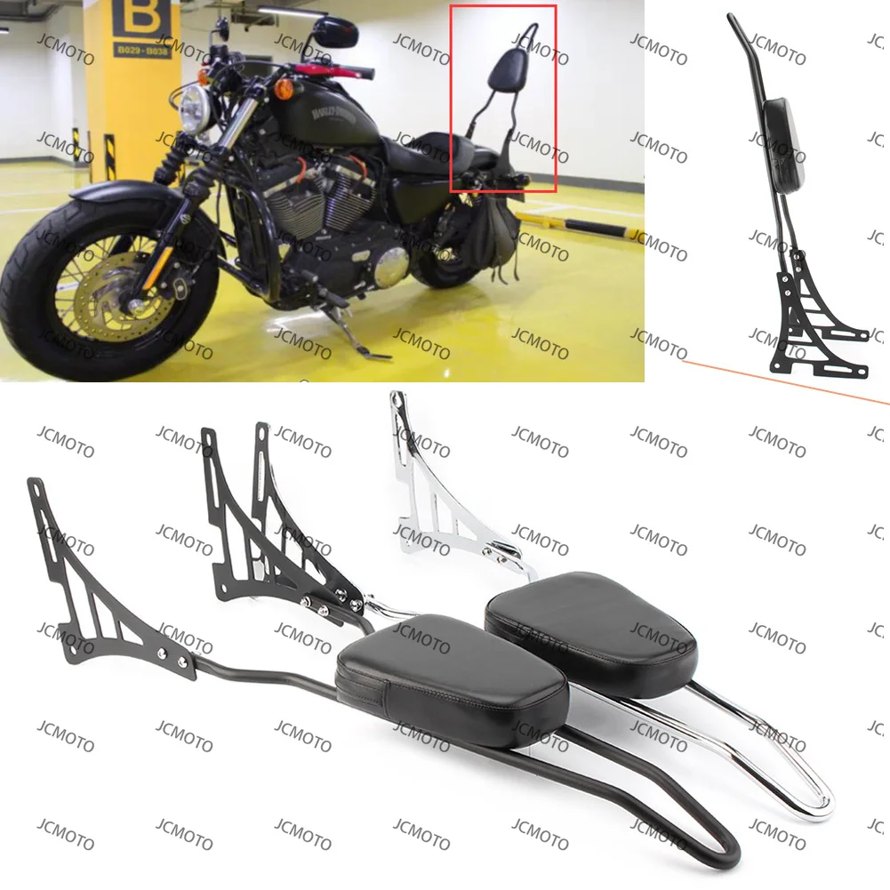 

XL 883 For Harley Sportster XL 1200 XL883 XL1200 48 72 2004-2017 Motorcycle Rear Passenger Sissy Bar Backrest Pad Protector