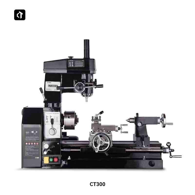 CTMACH الكل في واحد CT300/CT300V متعددة الوظائف آلة معدنية منزلية صغيرة مخرطة مقاعد البدلاء طحن للاستخدام المنزلي