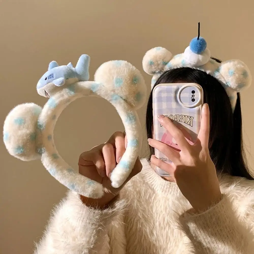 Sanrio Marumofubiyori shark Cake Wave Point Headband Makeup hair hoop Amusement Park Photography prop cute Hair accessories gift