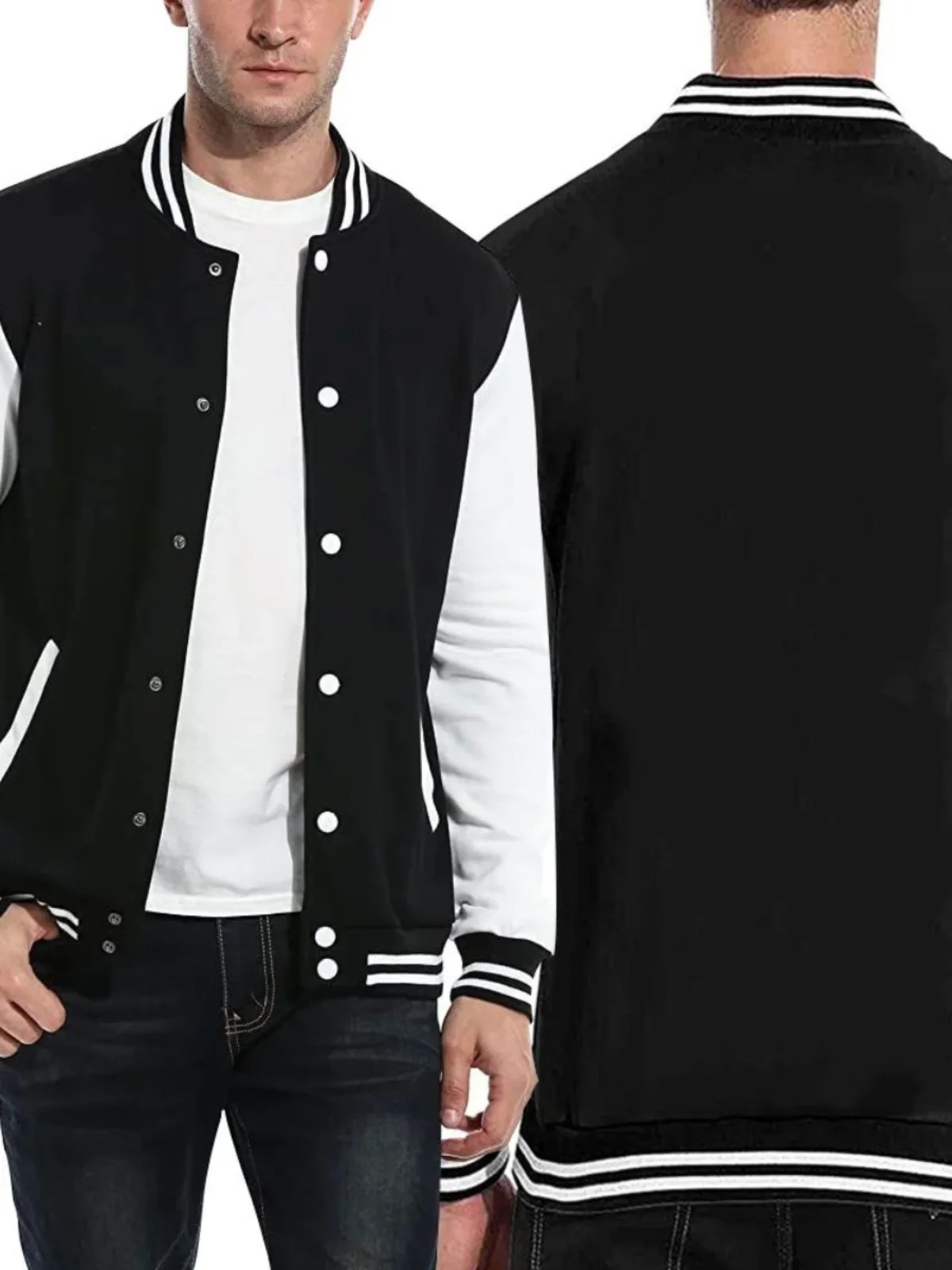 

Spring and Autumn Stylish Baseball Jackets and Jackets with Contrasting Colors, American Retro Sporty and Casual Winter