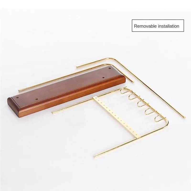 【coupon-】{0}earring-holder-metal-earring-stands-and-displays-with-wooden-base-jewelry-storage-hanging-shelf-for-girl-woman